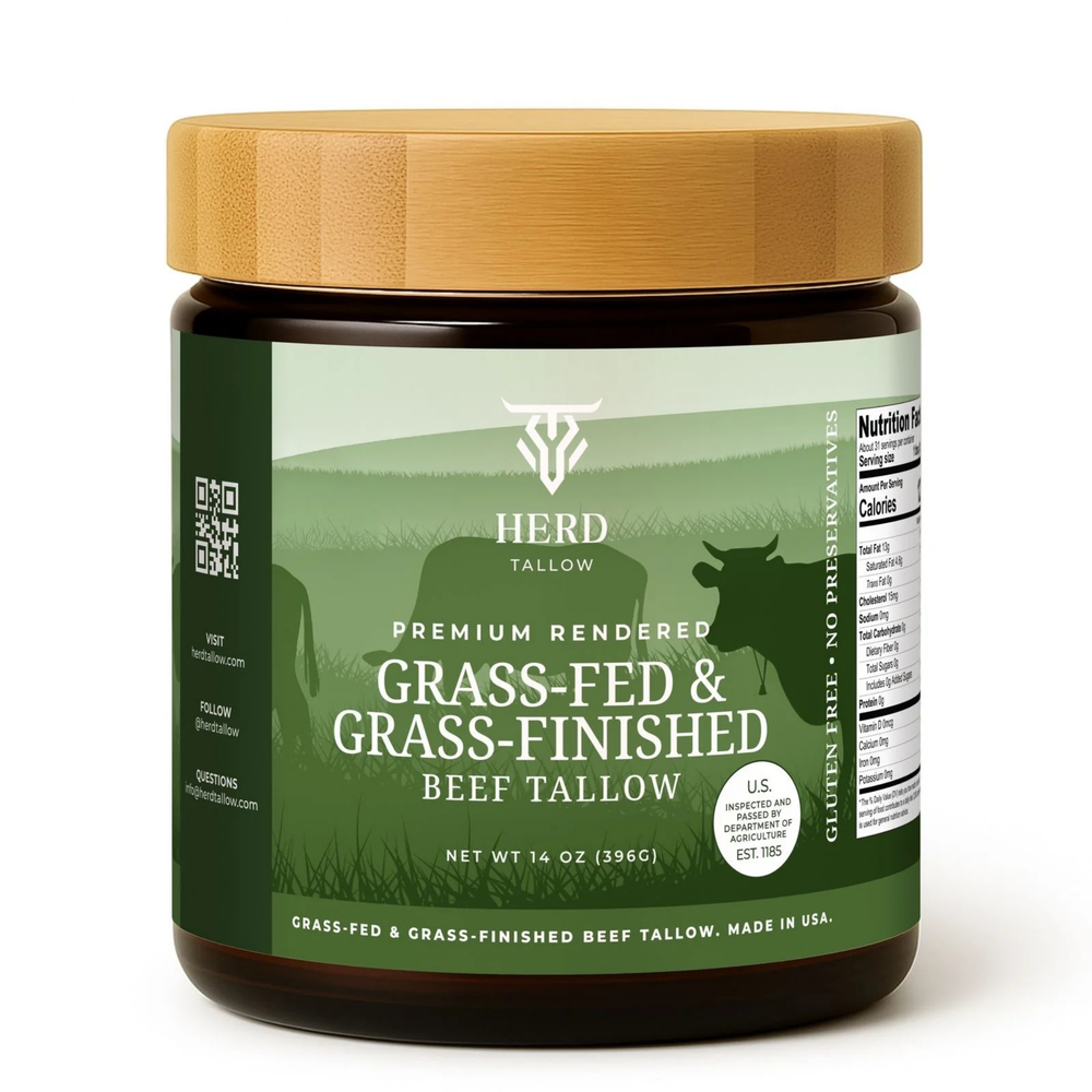 Grass-Fed & Grass-Finished Beef Tallow - 14oz