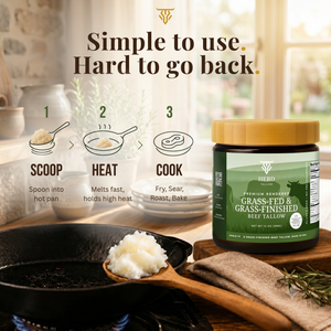 Grass-Fed & Grass-Finished Beef Tallow - 14oz