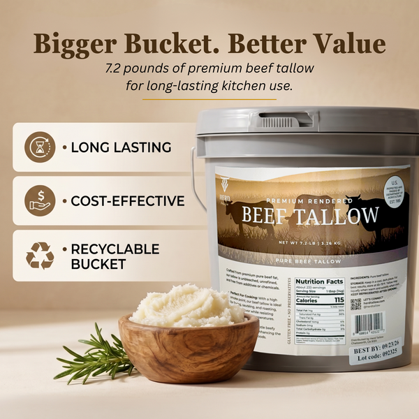 Premium Rendered Pure Beef Tallow 7.2lbs