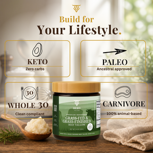 Grass-Fed & Grass-Finished Beef Tallow - 14oz
