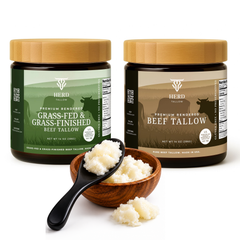 Beef Tallow Bundle 14oz, Grass-Fed & Grass-Finished Beef Tallow + Pure Beef Tallow